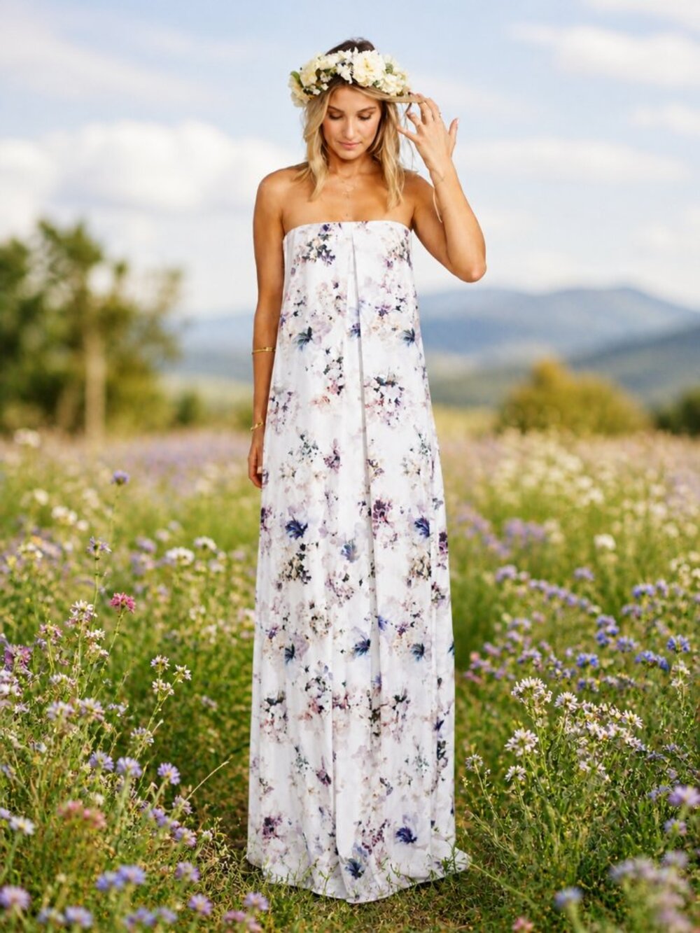 Show Me Your MuMu Maxi Dress White Fairy Cottagecore Wedding Guest XS
